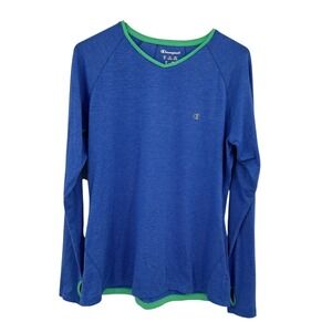 Training Long Sleeve Athletic Top Thumbhole Performance Stretch XL Blue Champion